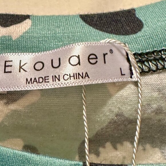 Blue Leopard Long Sleeve Shirt NWT L - Picture 3 of 3